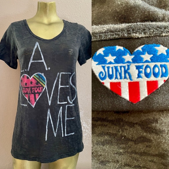 JUNK FOOD Sublimation L.A. LOVES ME Tee Shirt Size Medium - Picture 1 of 9